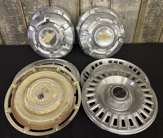 Collection Of Vintage Chevy - Assorted Hubcaps 14"