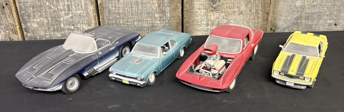 4 Vintage Muscle Cars 10"X4"X3"