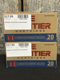 2 Full Boxes of Hornady Frontier 300 Blackout Cartridges App. 2.5"X5"