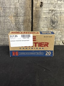 Full Box of Hornady Frontier 300 Blackout Cartridges App. 2.5"X5"