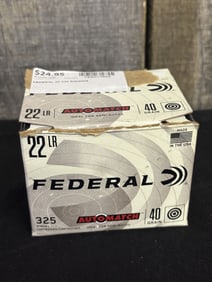 325 Rounds of Federal .22 Long Rifle App. 2.5"X5"
