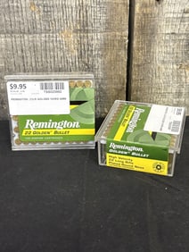 2 Full Boxes of Remington .22 Long Rifle App. 2.5"X5"
