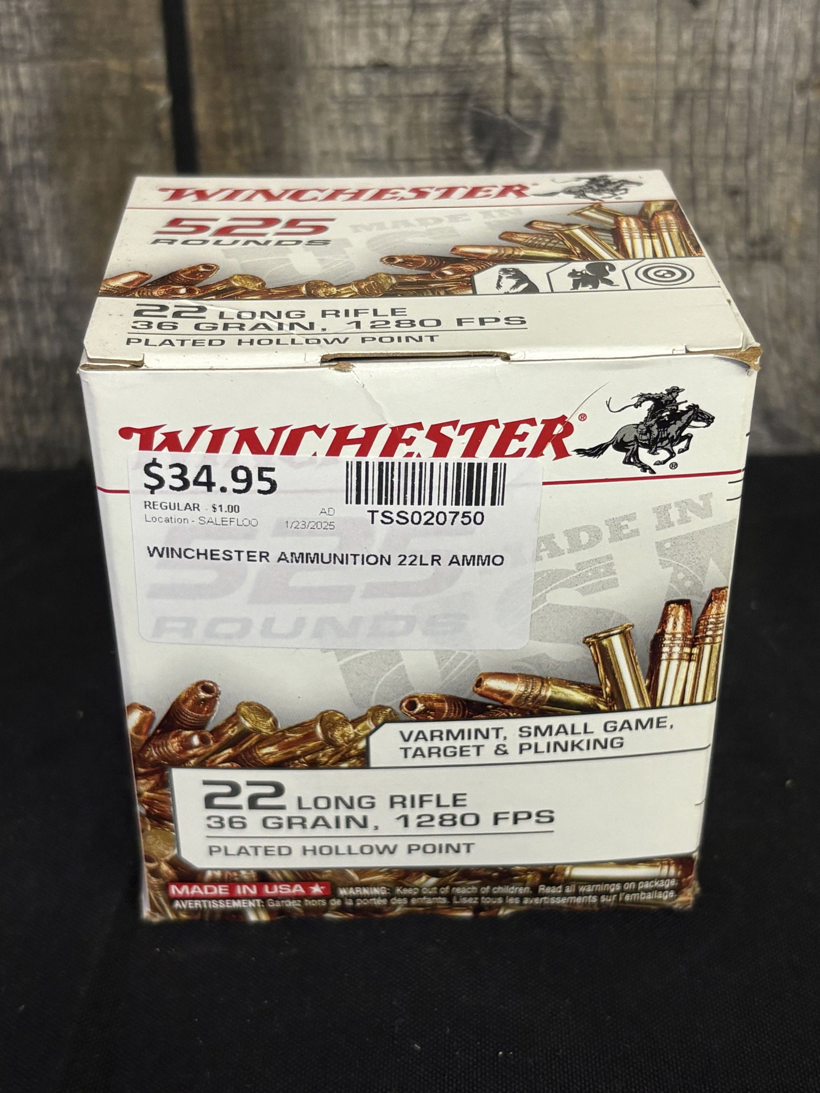 525 Rounds of Winchester .22 Long Rifle App. 2.5"X5": 525 Rounds of Winchester .22 Long Rifle App. 2.5"X5"