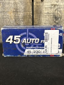 Full Box of Fiocchi .45 FMJ App. 2.5"X5"