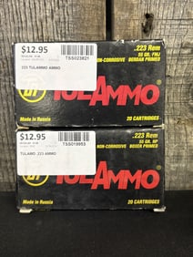 2 Full Boxes TulAmmo .223 Rem App. 2.5"X5"