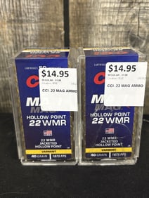 2 Full Boxes of CCI .22LR, Varmint App. 2.5"X5"