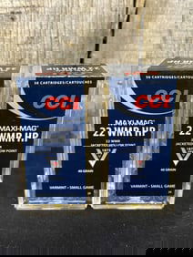 2 Full Boxes of CCI .22 WMR HP App. 2.5"X5"