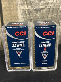 2 Full Boxes of CCI .22 WMR HP App. 2.5"X5"