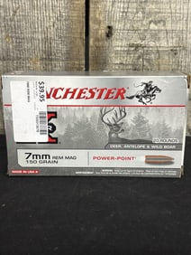 Full Box of Winchester 7mm Rem Mag App. 2.5"X5"