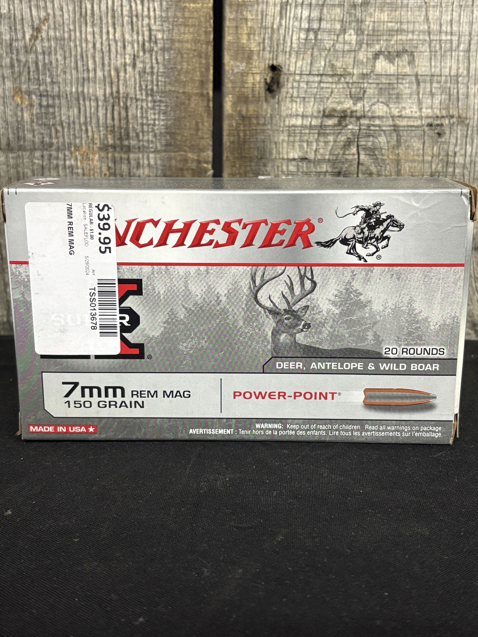 Full Box of Winchester 7mm Rem Mag App. 2.5"X5": Full Box of Winchester 7mm Rem Mag App. 2.5"X5"