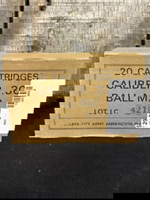 Full Box of Lake City Army Ammo 30.cal Cartridges App. 2.5"X5"
