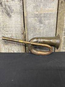 Antique DELUXE Brass Bugle Car Horn 3"X6"X12"