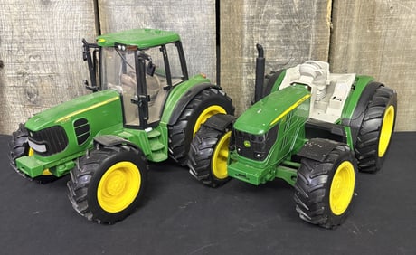 Two (2) John Deere Tractors - Big Farm 1/16 Scale 7330 Tractor, SIKU 6210R Tractor 7"X12"X9"