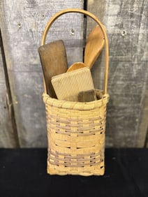 Vintage Wooden Kitchen Utensils 5"X14"