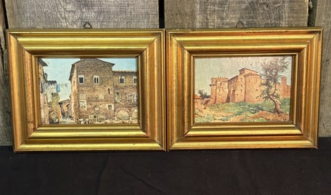Two Framed Oil Paintings by E Roesler Franz 8"X7"