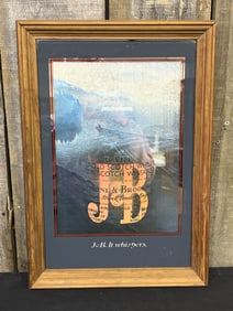 Vintage J&B "It Whisper's" Scotch Mirror Advertisement Sign 14"X19"