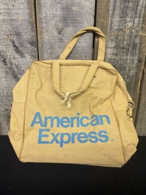 Vintage American Express Canvas Travel Tote Bag 14"X15"