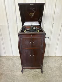 Antique Victrola with Records Storage by Victor Talking Machine Co. 22"X24"X44"