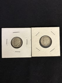 Two (2) Silver Dimes - 1946, 1961 (App. 1")