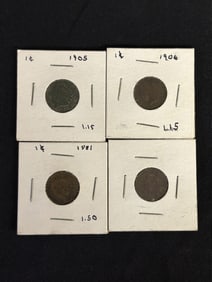 Two (2) Indian Head Penny - 1881, 1889 (App. 1")