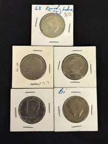 Five (5) Kennedy Bicentennial Half Dollars (App. 1")