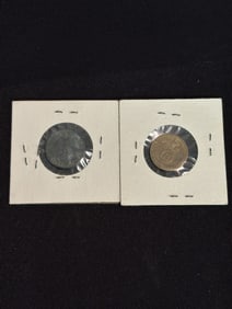 Two (2) German Coins (Third Reich) 5 Reich Pfennig - 1938, other (App. 1")