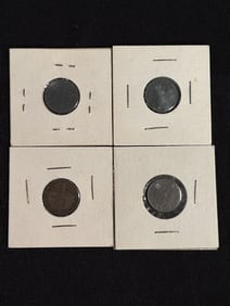 Four (4) German Coins (Third Reich) 1 Reich Pfennig - 1930's approx. (App. 1")