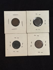 Four (4) German Coins (Third Reich) 1 Reich Pfennig - 1930's approx. (App. 1")