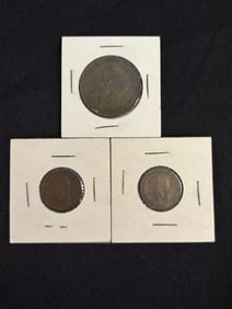 3 Great Britain Half Pennies (App. 1")