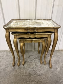 Vintage 1960's Florentine Italian Nesting Tables 14"X21"X24"