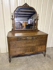 C. 1940's Dresser With Mirror 23"X50"X72"