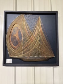 Mid-Century Modern String Art Clipper Ship 24"X24"