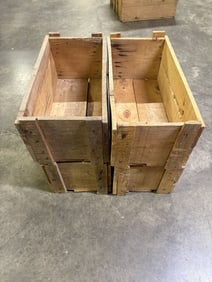 Set Of 4 Wooden Crates 10"X10"X21"