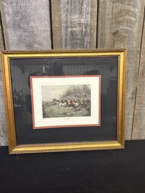 "Gone Away!" By British Artist George Wright (1860-1942) 21"X18" Fox Hunting Scene