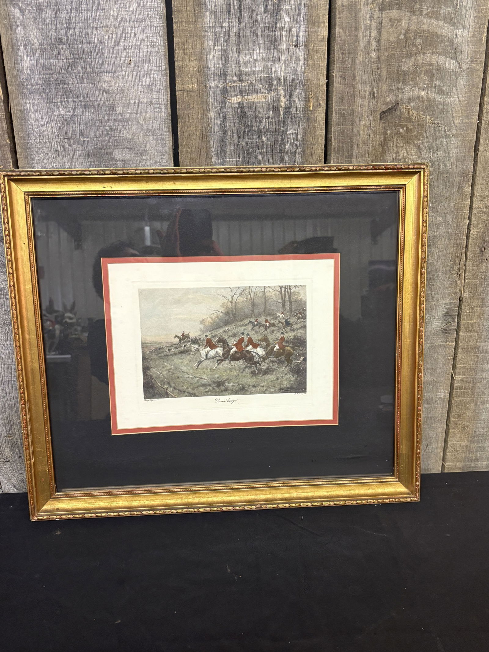 "Gone Away!" By British Artist George Wright (1860-1942) 21"X18" Fox Hunting Scene: "Gone Away!" By British Artist George Wright (1860-1942) 21"X18" Fox Hunting Scene