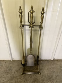 Brass Fireplace Tool Set 8"X10"X31"