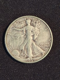 1939 Walking Liberty Half Dollar (90% Silver) 1.2"