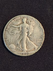 1940 Walking Liberty Half Dollar (90% Silver) 1.2"