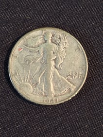 1941 Walking Liberty Half Dollar (90% Silver) 1.2"