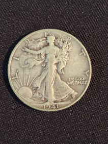 1941 Walking Liberty Half Dollar (90% Silver) 1.2"