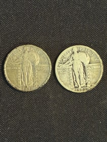 1925 - 1926 Standing Liberty Quarters (90% Silver) .9"