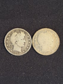 1892 - 1893 Barber Quarter Dollars (90% Silver) .9"
