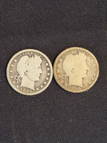 1895 - 1896 Barber Quarter Dollars (90% Silver) .9"