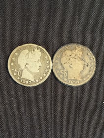 1897 - 1897 Barber Quarter Dollars (90% Silver) .9"