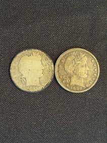 1897 - 1898 Barber Quarter Dollars (90% Silver) .9"