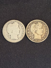 1898 - 1899 Barber Quarter Dollars (90% Silver) .9"