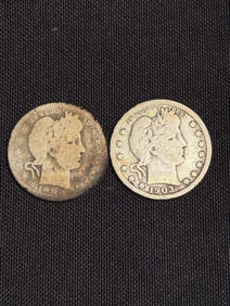 1902 - 1903 Barber Quarter Dollars (90% Silver) .9"