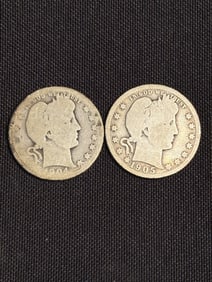 1904 - 1905 Barber Quarter Dollars (90% Silver) .9"