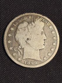 1896 Barber Half Dollar (90% Silver) 1.2"