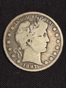 1897 Barber Half Dollar (90% Silver) 1.2"